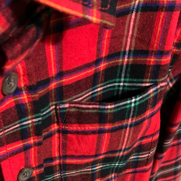 Cat and Jack red plaid flannel button down shirt - Picture 3 of 6